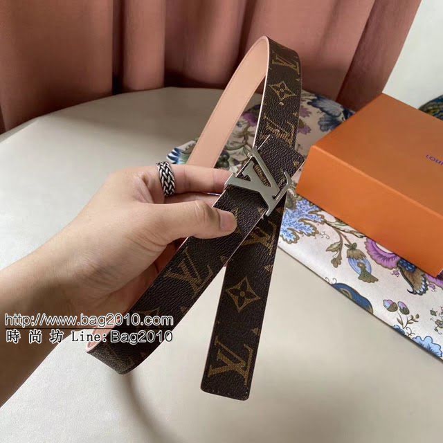 LV新款女士皮帶 路易威登Initiales雙面小牛皮腰帶  jjp1232